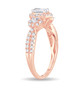 emerald cut diamond halo wedding ring 14k rose gold side