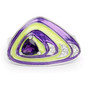 front view of amethyst and white topaz modern enameled ring in rhodium over sterling silver