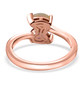 back view of pink tourmaline and ethiopian opal pear bypass ring in 18k rose gold over sterling silver