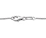 clasp detail of chrome diopside rhodolite garnet amethyst and moissanite pendant necklace in rhodium over sterling silver