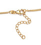 clasp detail of moissanite moon station necklace in 18k yellow gold over sterling silver