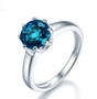 london blue topaz solitaire ring in rhodium over sterling silver