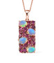 rhodolite garnet and ethiopian opal pendant necklace in 18k rose gold over sterling silver
