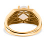 back view of rainbow moonstone tanzanite and white zircon gents ring in 18k yellow gold over sterling silver