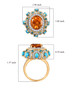 citrine turquoise and white zircon 18k yellow gold over sterling silver cocktail ring scale