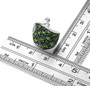 chrome diopside and black spinel cluster earrings in black and white rhodium over sterling silver shown for size comparison