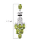 peridot and black spinel dangle earrings in rhodium over sterling silver shown for size comparison