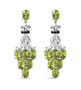 peridot and black spinel dangle earrings in rhodium over sterling silver