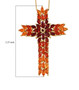 colors of fire opal cross pendant necklace in 18k yellow gold over sterling silver shown for size comparison