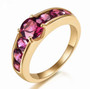 rhodolite garnet band ring in 18k yellow gold over 925 sterling silver