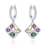 chrome diopside amethyst citrine and garnet openwork dangle earrings in rhodium over sterling silver