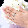 aquamarine oval band ring in rhodium over sterling silver