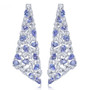 tanzanite and white zircon dangle earrings in rhodium over sterling silver