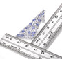 tanzanite and white zircon dangle earrings in rhodium over sterling silver shown for size comparison