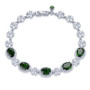 chrome diopside and white zircon bracelet in rhodium over sterling silver