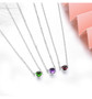 full view of 5mm round chrome diopside cabochon necklace in rhodium over sterling silver