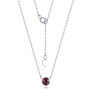 5mm round chrome diopside cabochon necklace in rhodium over sterling silver