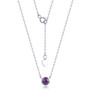 5mm round chrome diopside cabochon necklace in rhodium over sterling silver