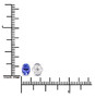 6 5x4 5mm oval tanzanite stud earrings in solid 14k white gold shown for size comparison