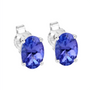 tanzanite oval 14k white gold stud earrings angle