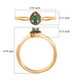 pear emerald and brown zircon halo ring in black rhodium and 18k yellow gold over sterling silver shown for size comparison