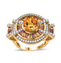 citrine multi gemstone cluster ring in 18k yellow gold over sterling silver