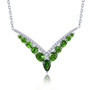 rhodolite garnet and white zircon chevron necklace in rhodium over sterling silver