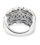 back view of sphene and white zircon openwork ring in 18k yellow gold and rhodium over sterling silver