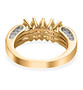 back view of sphene marquise five stone ring with white zircon in 18k yellow gold over sterling silver