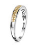 side view of yellow diamond stackable skinny band ring in rhodium over sterling silver