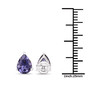 iolite 8x6mm pear stud earrings in rhodium over sterling silver shown for size comparison
