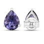 back view of iolite 8x6mm pear stud earrings in rhodium over sterling silver