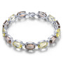 smoky quartz and lemon quartz rhodium over sterling silver tennis bracelet front