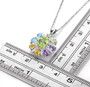 peridot and multi gemstone pendant necklace in rhodium over sterling silver shown for size comparison