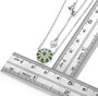 chrome diopside and white zircon cluster necklace in rhodium over sterling silver shown for size comparison