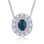 ethiopian opal and white zircon double halo necklace in rhodium over sterling silver