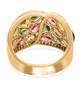 multi color tourmaline and diamond cluster ring in 14k white gold