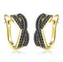 black spinel earrings in 18k yellow gold over sterling silver