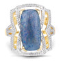 front view of australian opal doublet two-tone 14k yellow gold and rhodium over sterling silver regal ring