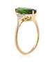 chrome diopside and diamond marquise ring in 14k yellow gold side