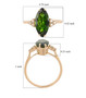 chrome diopside and diamond marquise ring in 14k yellow gold scale