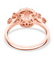 back view of morganite and diamond rose ring in 14k rose gold