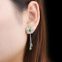 chrome diopside butterfly dangle earrings in rhodium over sterling silver