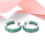 colombian emerald inside outside rhodium over sterling silver hoop earrings flat lay