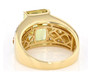 back view of yellow apatite citrine and white zircon gents ring in 18k yellow gold over sterling silver