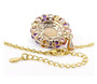 back view of ethiopian opal diamond and multi gemstone pendant necklace in 18k yellow gold over sterling silver
