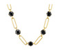 black spinel paperclip necklace in 18k yellow gold over sterling silver