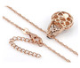 back view of champagne white and brown cubic zirconia pendant necklace in 18k rose gold over sterling silver