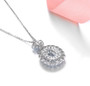 aquamarine pendant necklace in rhodium over sterling silver