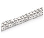 back view of natural white zircon double row tennis bracelet in rhodium over sterling silver